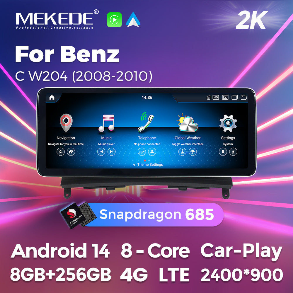 Compatible with Mercedes-Benz C-Class W204 C63 2008-2010 Android large-screen central control in-car navigation Bluetooth CarPlay