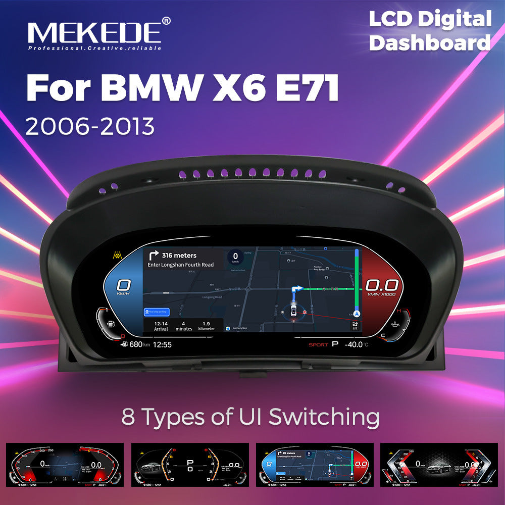 Compatible with BMW X6 E71 CCC/CIC 2007-2013 full LCD instrument cluster wireless CarPlay