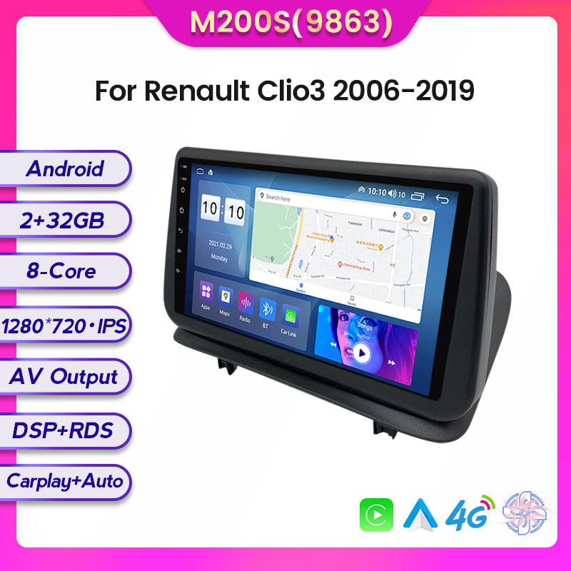 Compatible with the Renault Clio 3 06-19 Android large-screen central control in-car navigation screen 8+128G