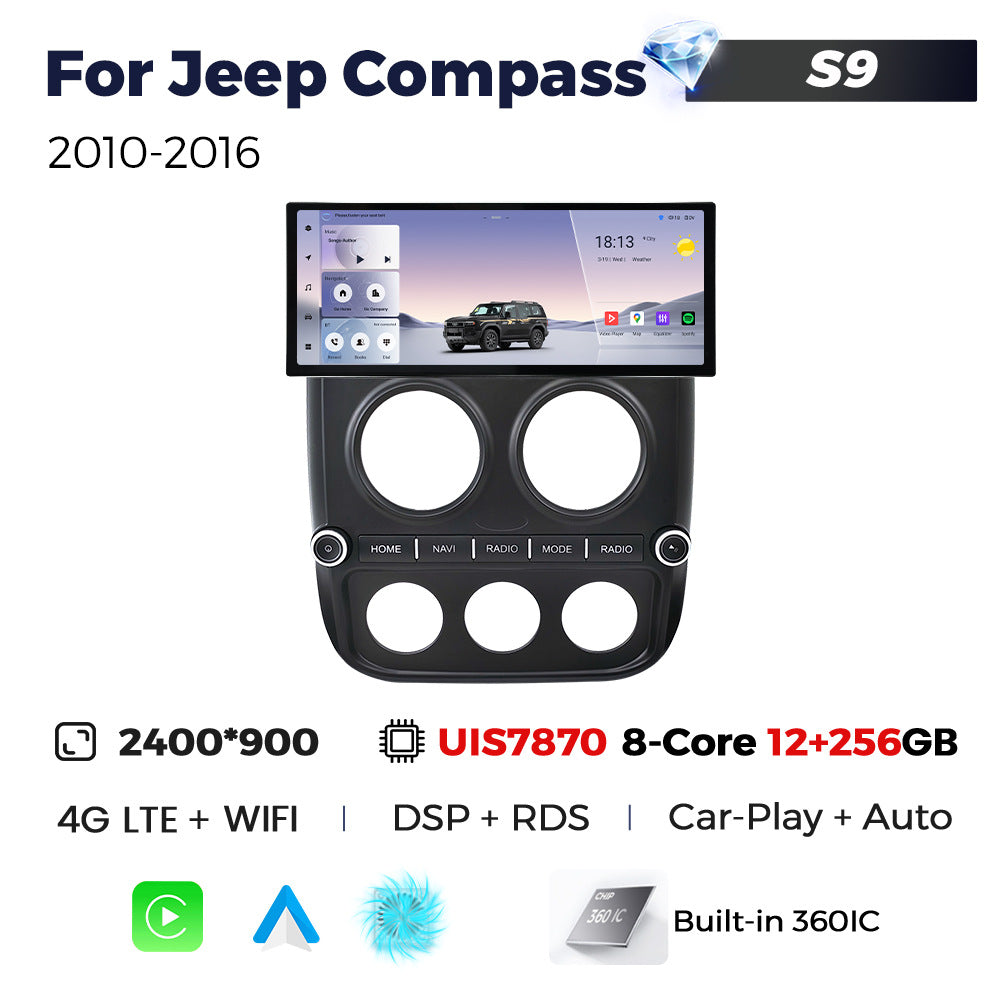 Suitable for jeep compass 2010-2016 jeep compass 12.3inch narrow edge android vertical screen navigation