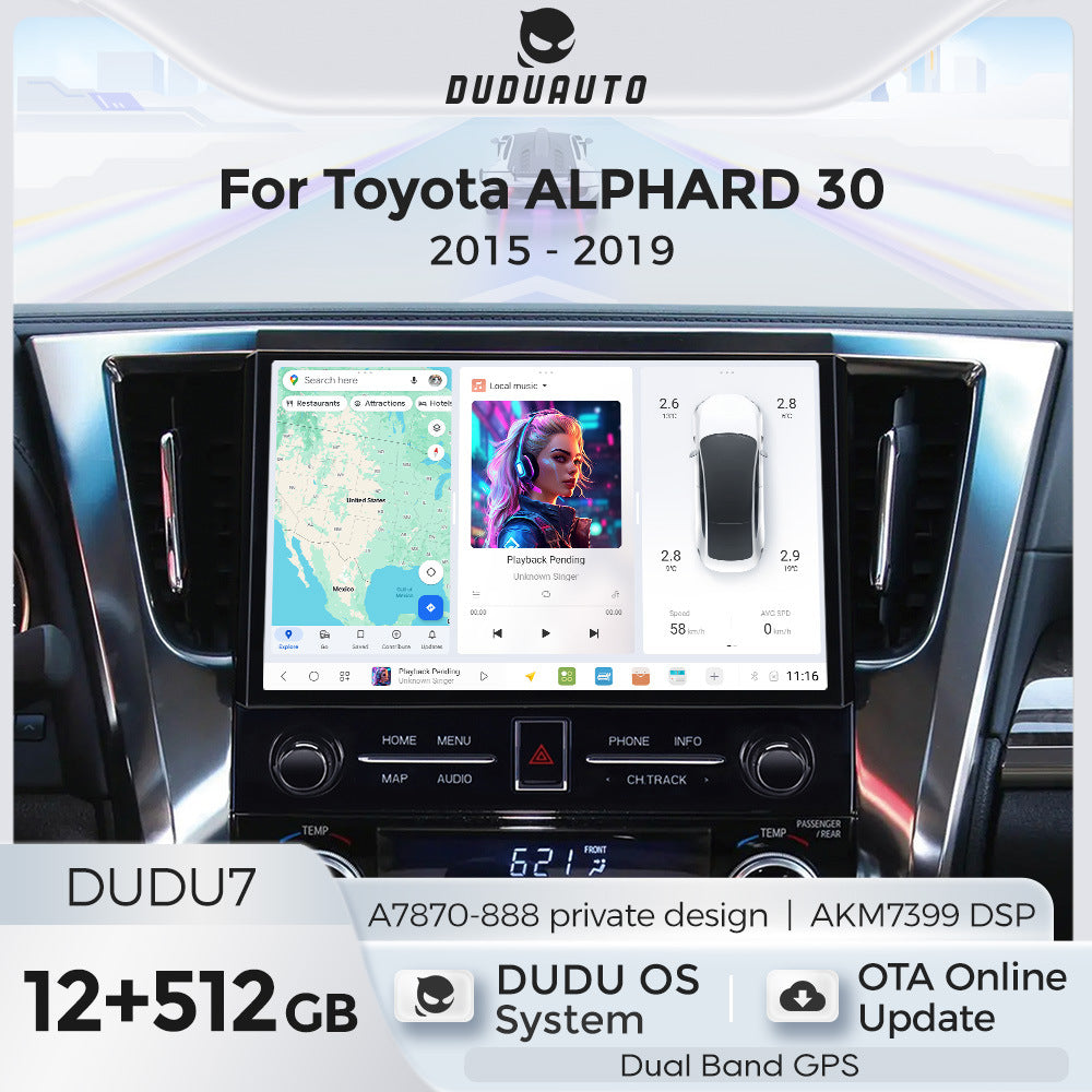 Suitable for toyota alphard 30 2015-2019 toyota alphard 11.5inch dudu7 dudu