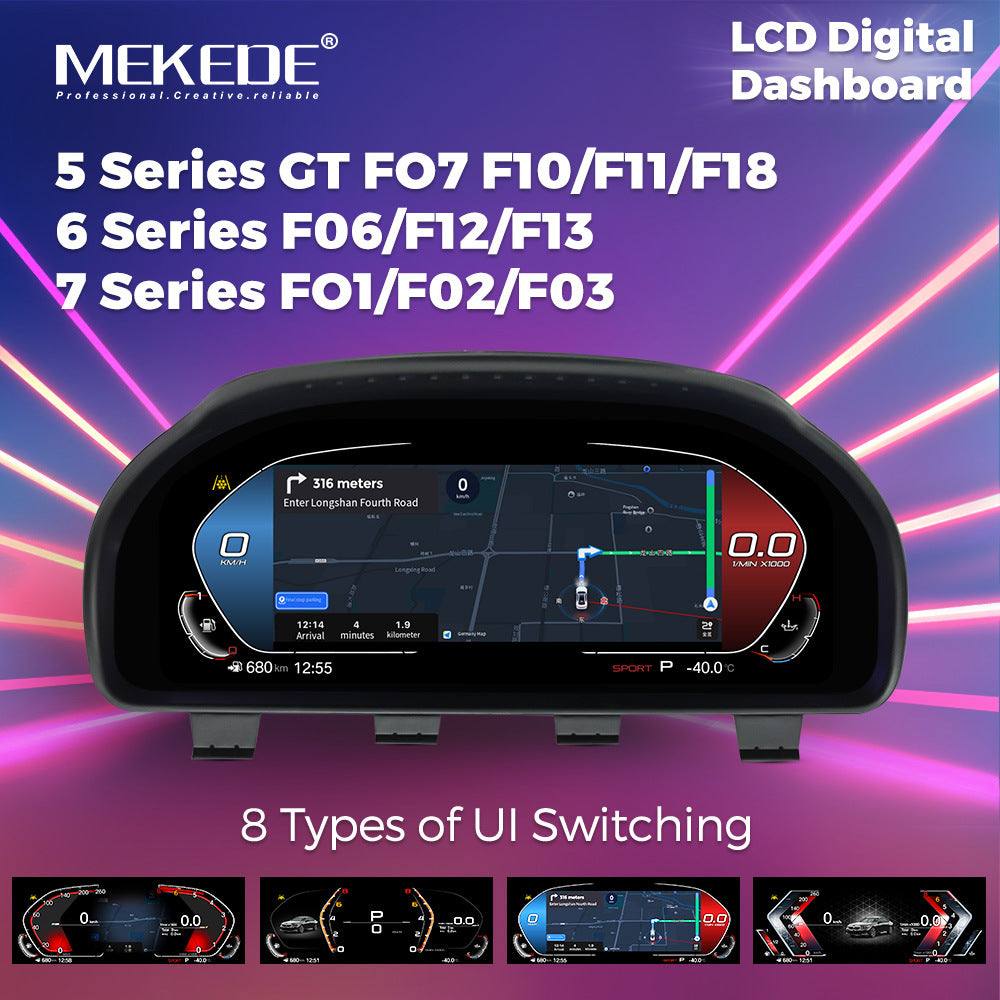 Compatible with BMW 5 Series, 6 Series, 7 Series F10, F06, F12, F02 full LCD instrument panels with wireless CarPlay