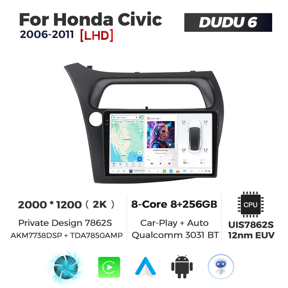 DUDUAUTO for Honda Civic 06-11 Android large screen central control car navigation Bluetooth Carplay