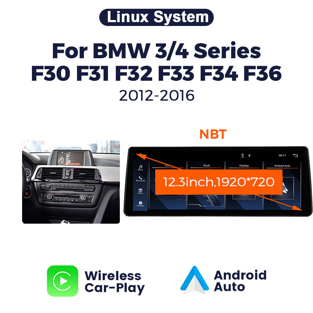 Suitable for bmw 3 series f30/f31, 4 series, and bmw f32/f33 nbt linux head unit upgrade screen