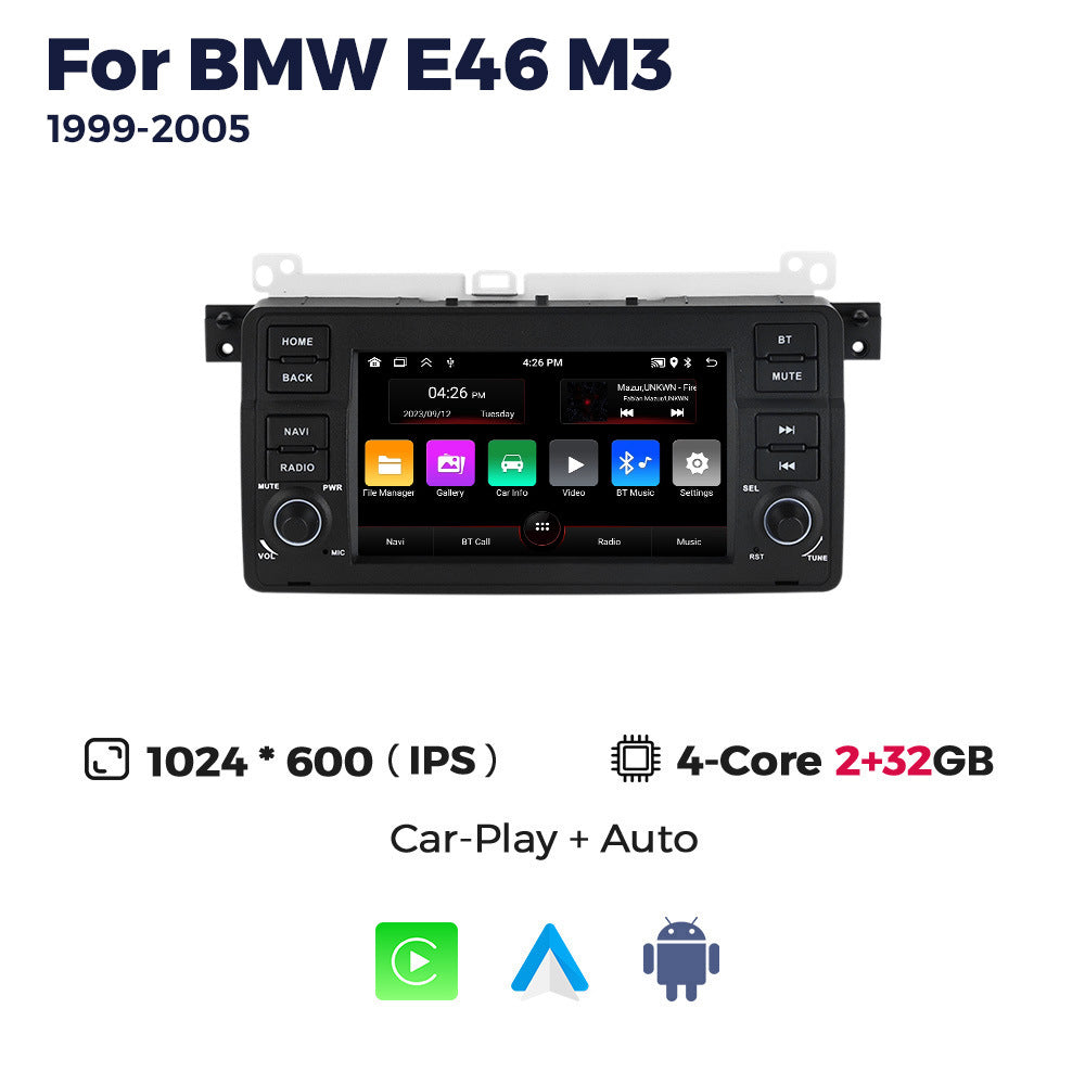Suitable for bmw e46 m3, original bmw e46 style button 7inch, disc-free in-car android smart navigation system