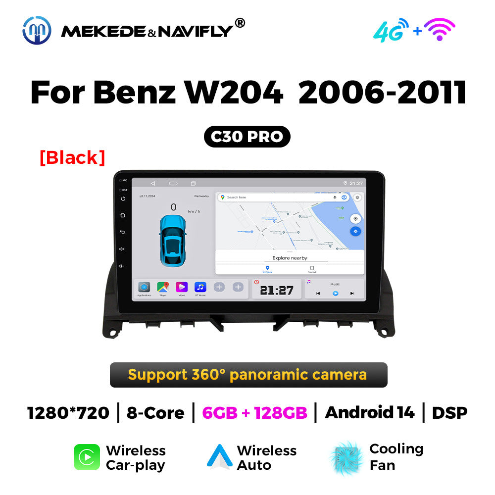 Applicable to Mercedes-Benz C-Class W204 2006-2011 Android large-screen central control car navigation radio screen