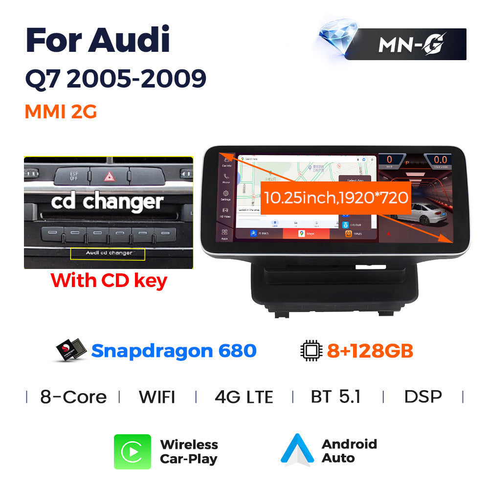 Applicable to Audi Q7 2005-2015 Android large screen central control car navigation Bluetooth Carplay
