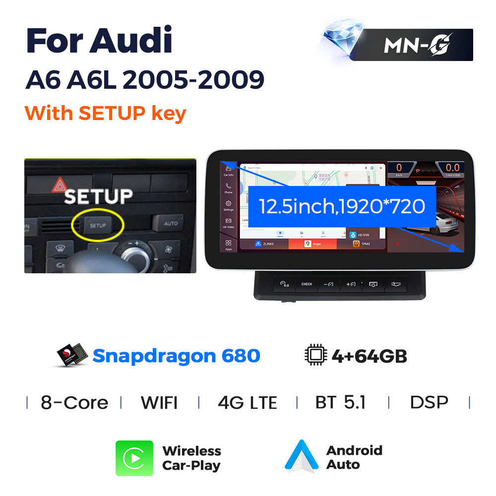 Applicable to Audi A6 2010-2015 Android large screen central control car navigation Bluetooth Carplay
