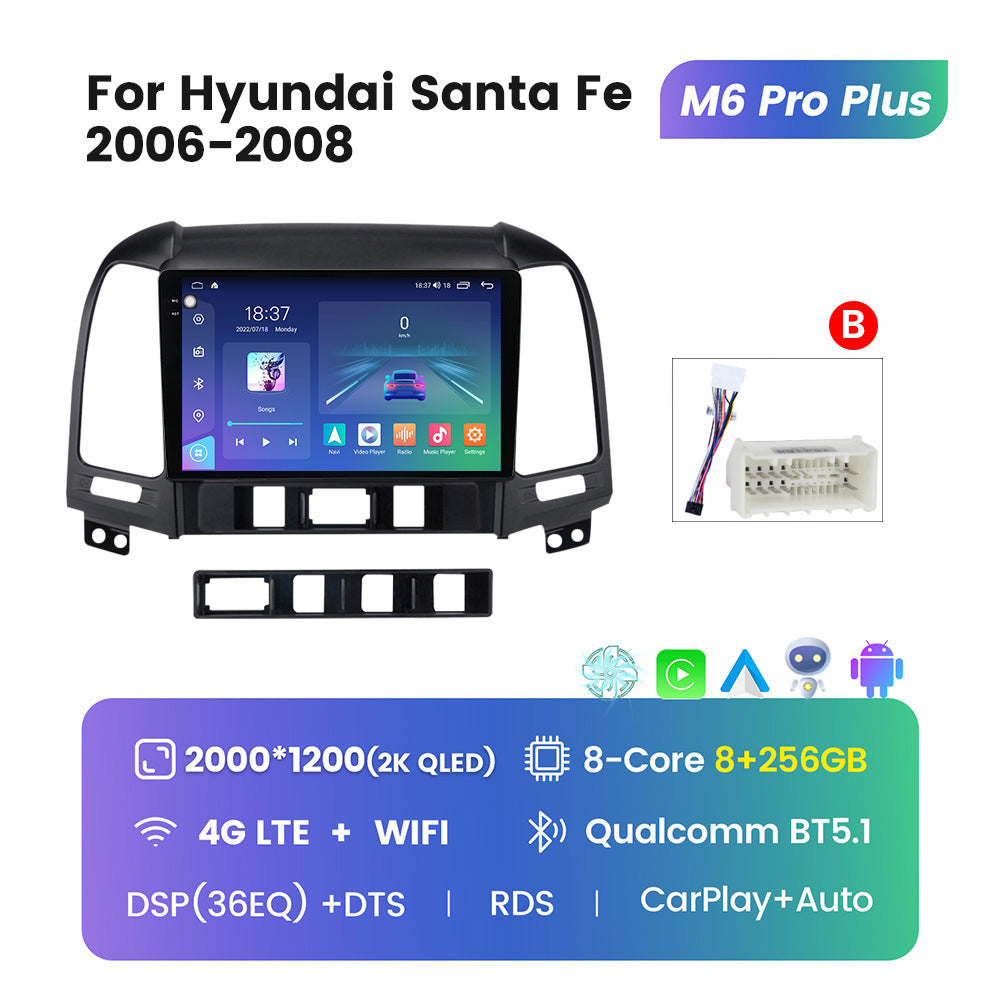 Compatible with Hyundai Santa Fe 06-12 model modified Android large screen central control car navigation M6Pro