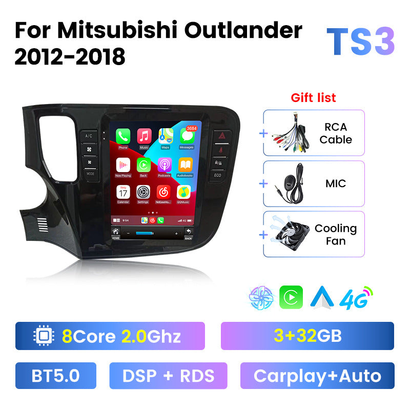 Suitable for 2013-2019 mitsubishi outlander vertical screen android car navigation system with reversing camera, wireless carplay