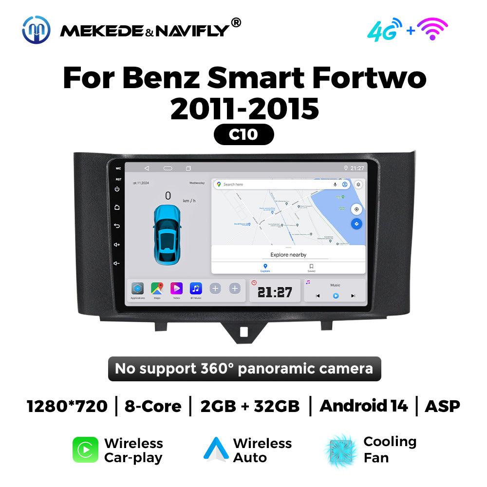 Applicable to Mercedes-Benz smatr Fortwo 2011-2015 Android large screen central control car navigation radio screen