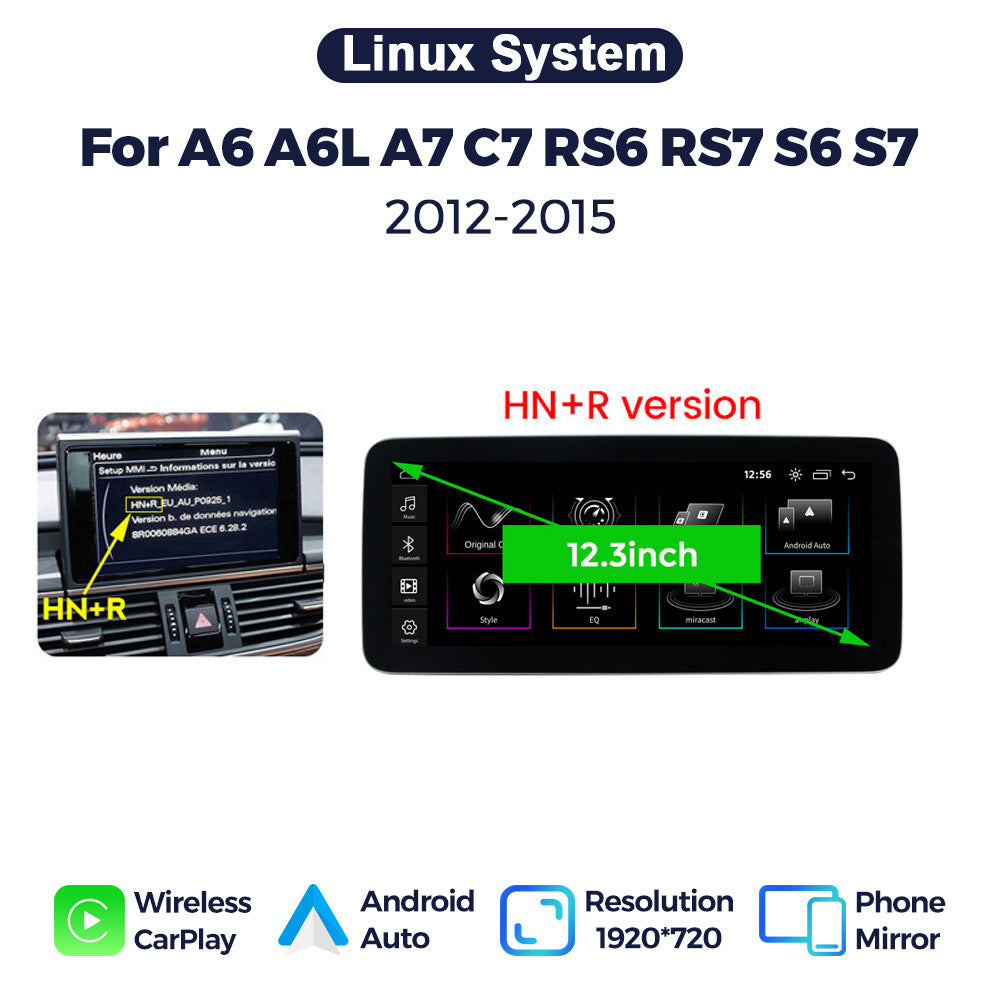 Suitable for audi a6 a6l a7 rs6 s6 s7 audi a6 linux large screen wireless carplay