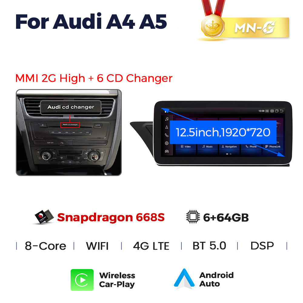 Suitable for a4l/a5 2007-2009 mmi 2g 6 disc version, original car screen upgrade to large screen navigation