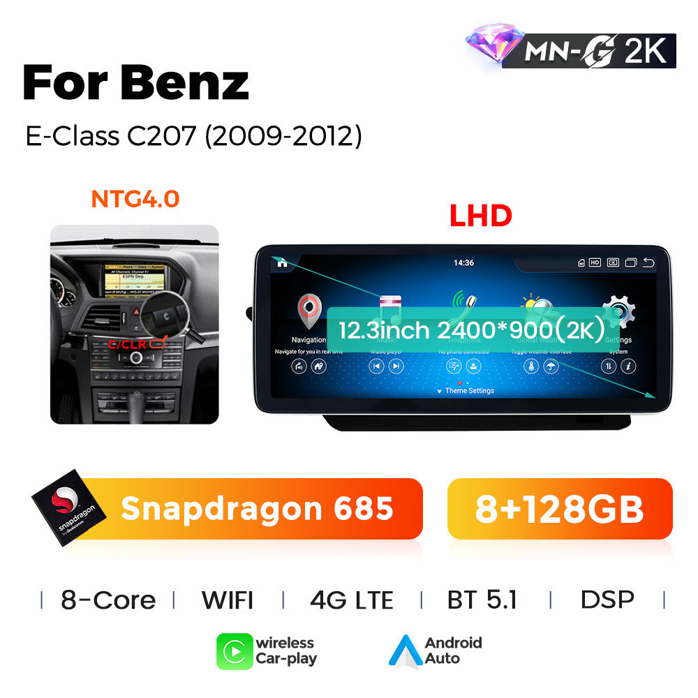 Applicable to Mercedes-Benz E-Class Coupe W207 C207 Android large screen central control navigation Bluetooth Carplay