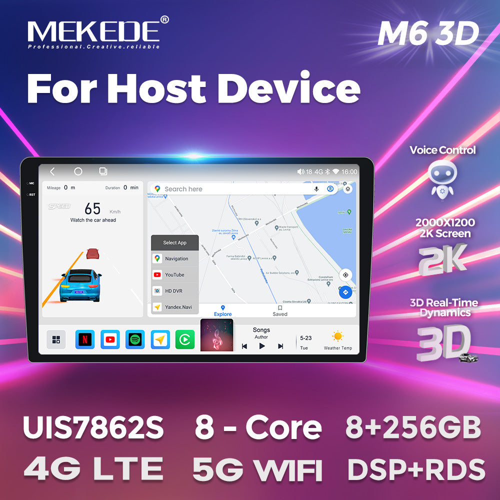 Suitable for m6plus-3d 2k hd car android navigation head unit with screen, compatible with fangyitong 7862s
