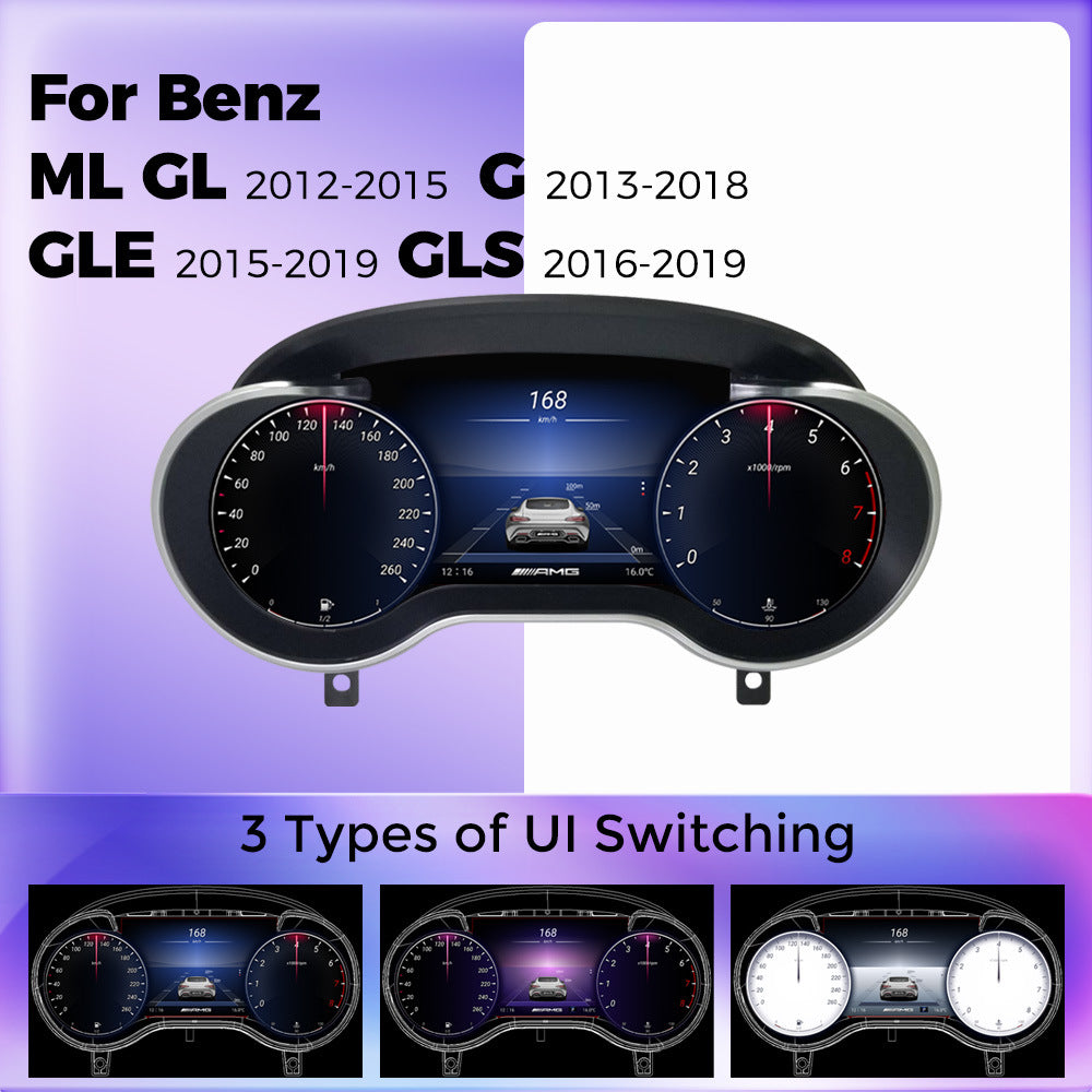 Suitable for upgrading to a full LCD instrument panel of 12.3 inches for Mercedes-Benz GL/GLE/GLS/G350/G500/G63