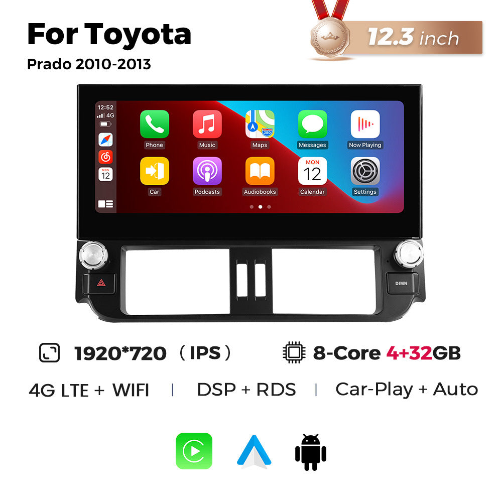 Applicable to Toyota Overbearing Prado 2010-2013 horizontal screen Android large screen central control navigation Bluetooth Carplay
