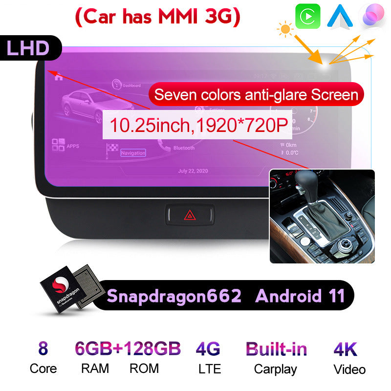 Android 11 head unit with qualcomm chip, vertical screen, carplay, for audi q5/q5l - custom upgrade for center console navigation