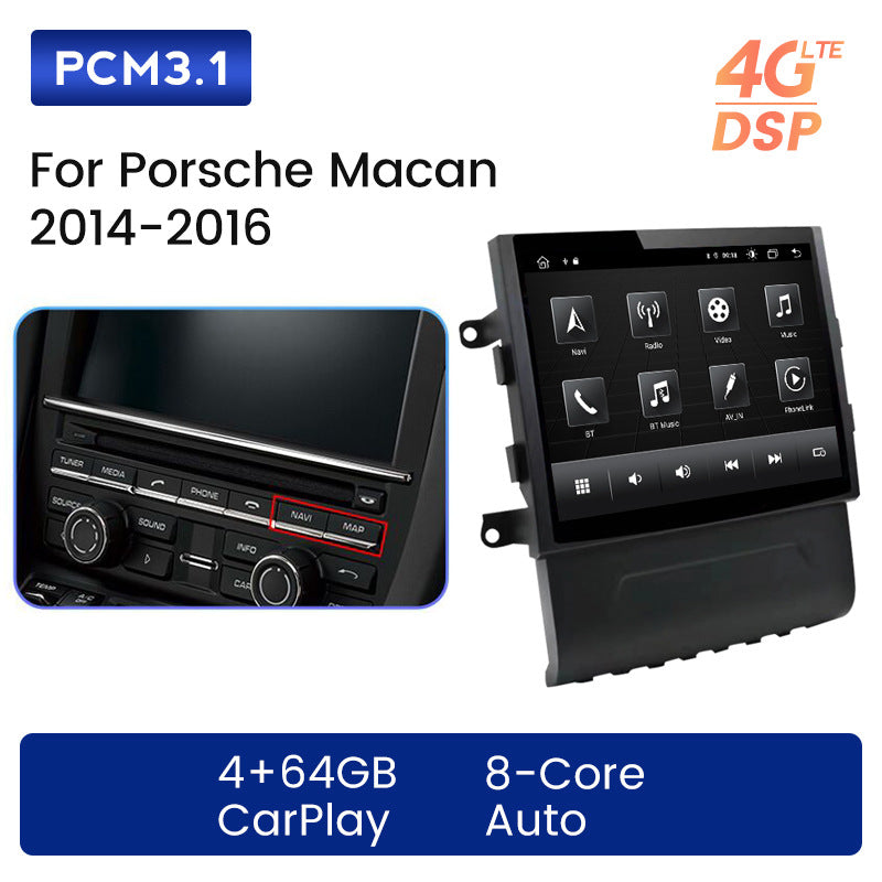Compatible with Porsche Macan modified Android in-car large screen central navigation screen 4+64G