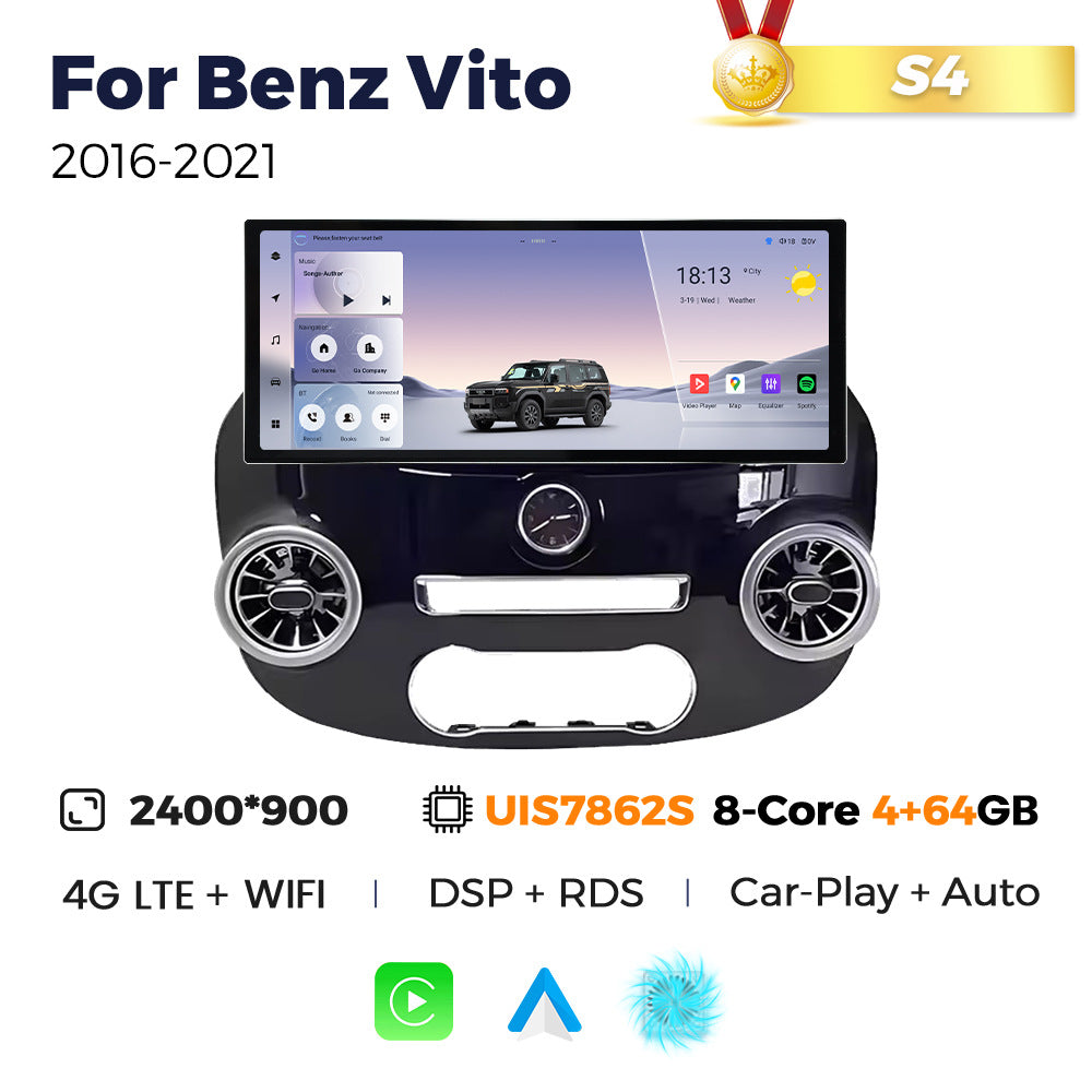 Suitable for benz vito 2016-2021 mercedes-benz vito upgrade restoration 12.3inch android vertical screen navigation