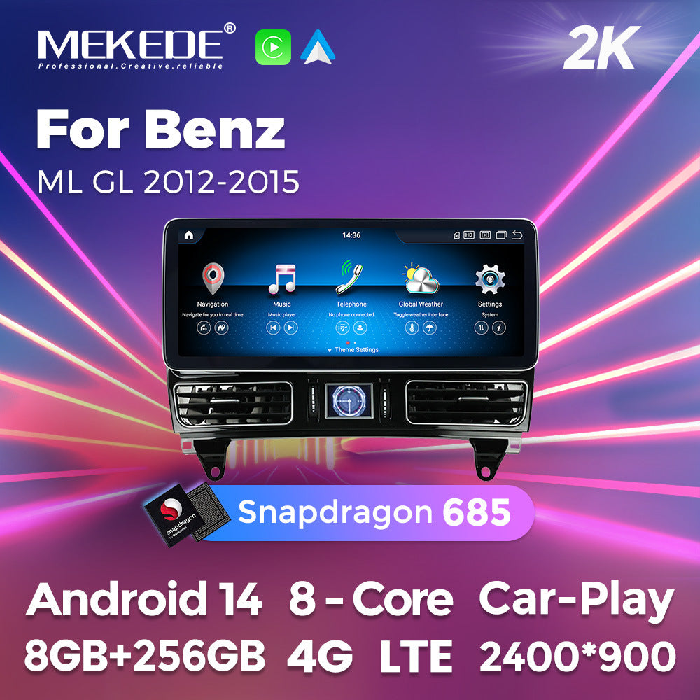 Compatible with Mercedes-Benz GL/ML W166 2012-2015 Android large screen central control in-car navigation with Bluetooth CarPlay