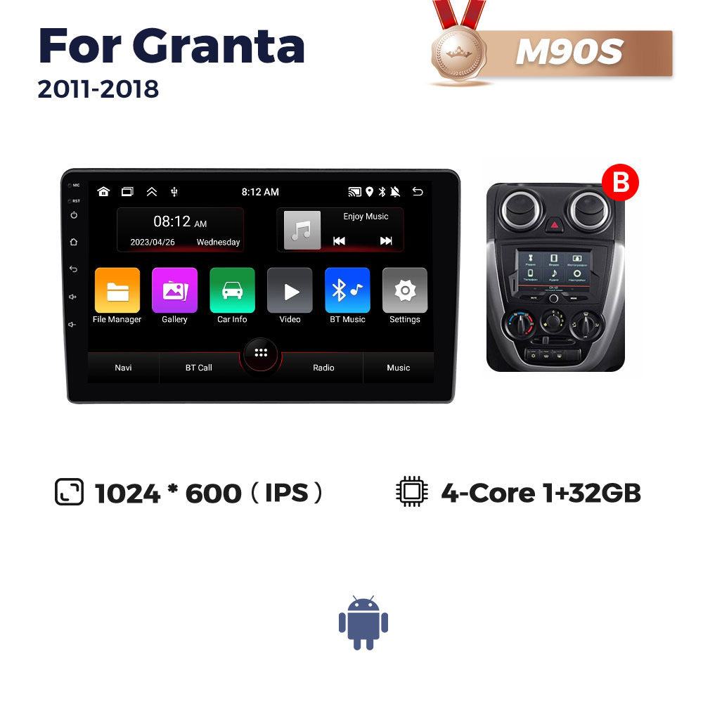 Suitable for single-spindle lada granta car android central control navigation system smart multimedia