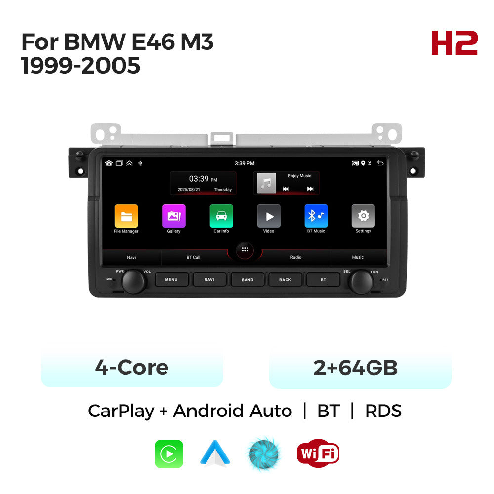 Applicable to BMW E46 M3 99-06 button Android large screen central control navigation Bluetooth radio 10.25 inches