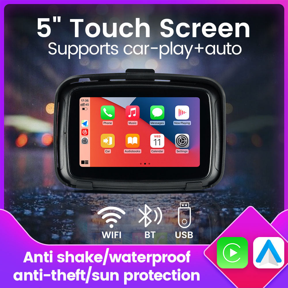Suitable for 5inch portable motorcycle wireless apple carplay waterproof lcd screen display gps