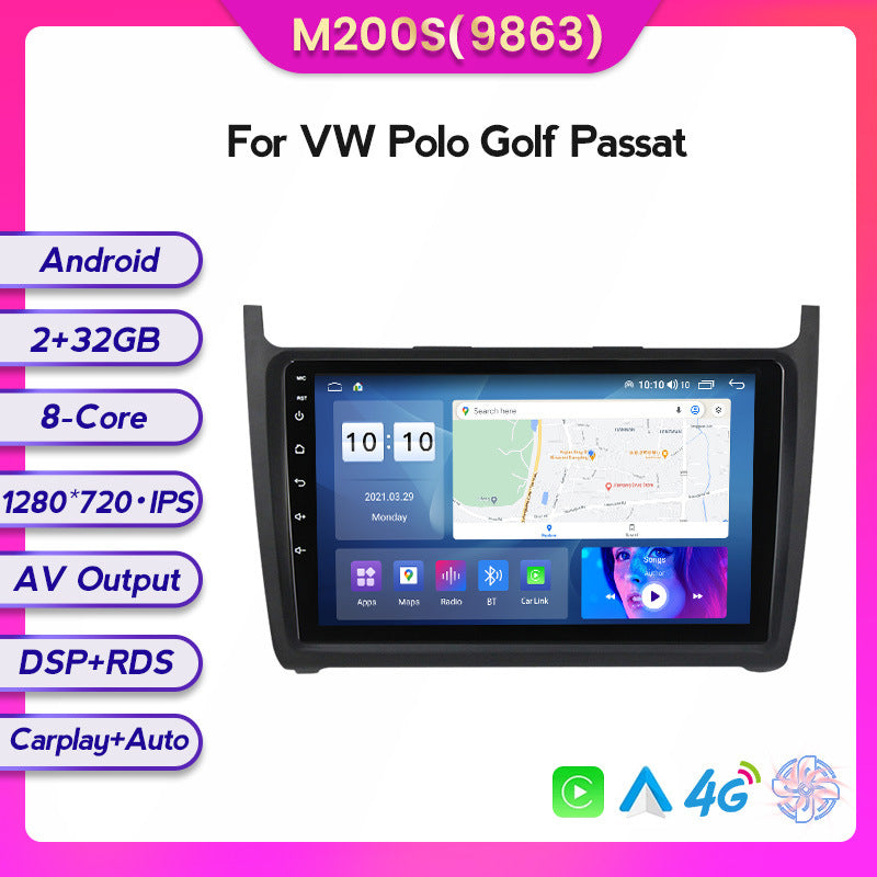 Compatible with Volkswagen, Polo, Passat, Golf, Android large screen, central control in-car navigation screen, 8+128GB