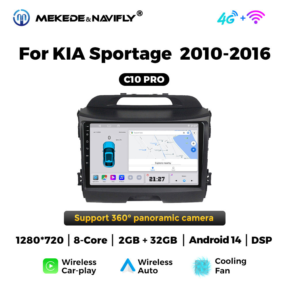 Applicable to Kia Smart Run 10-16 Android large screen central control car navigation radio screen Carplay