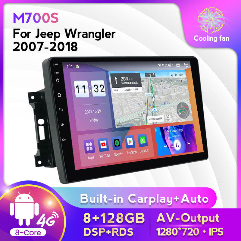 Compatible with Jeep Wrangler 16-18 models Android large screen central control in-car navigation screen, 128GB