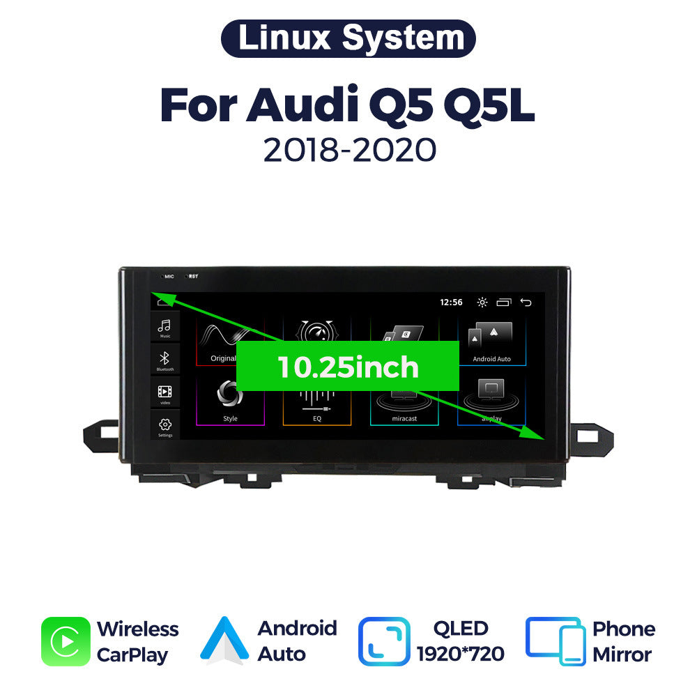Suitable for audi q5 q5l 2018-2020 audi q5 linux restoration large screen wireless carplay
