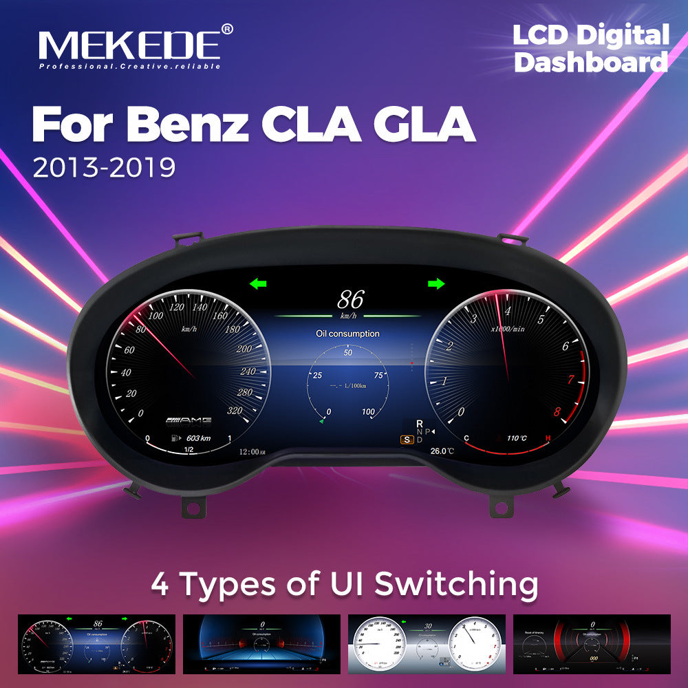 Suitable for Mercedes-Benz A/CLA/GLA class W176/W117 modification and upgrade full LCD instrument panel 12.3 inches
