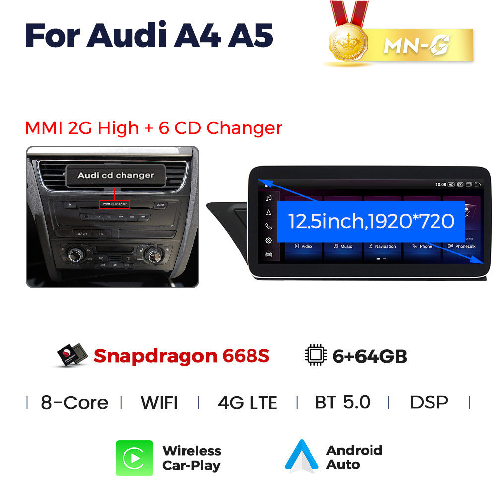 Suitable for Audi A4 A5 MINI2G Android large screen central control car navigation Bluetooth Carplay