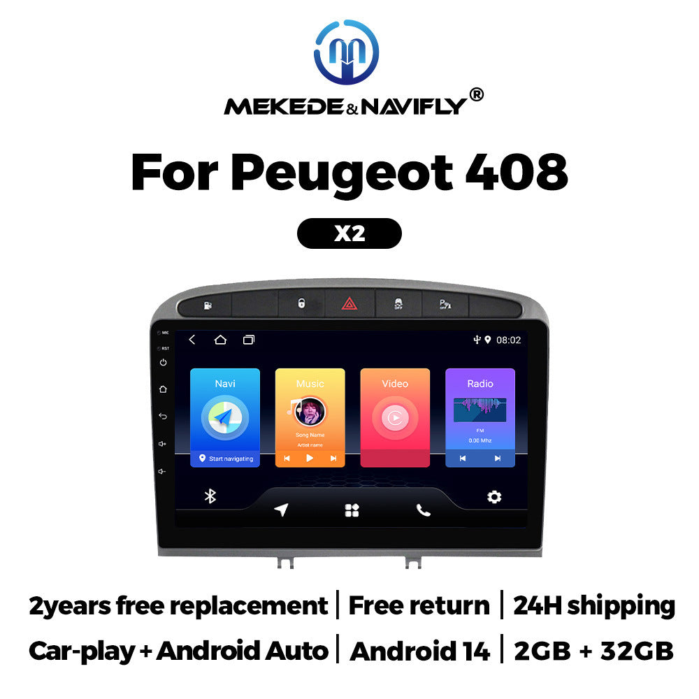 Suitable for peugeot 408 2010-2013 logo 408 android car navigation wireless carplay