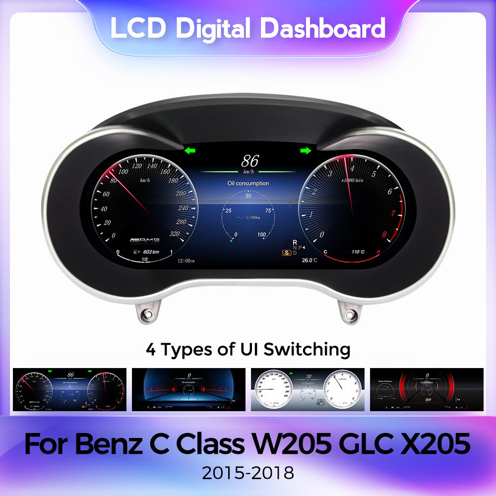 Suitable for Mercedes-Benz W205 253 C-class GLC-class modification and upgrade full LCD instrument panel 12.3 inches