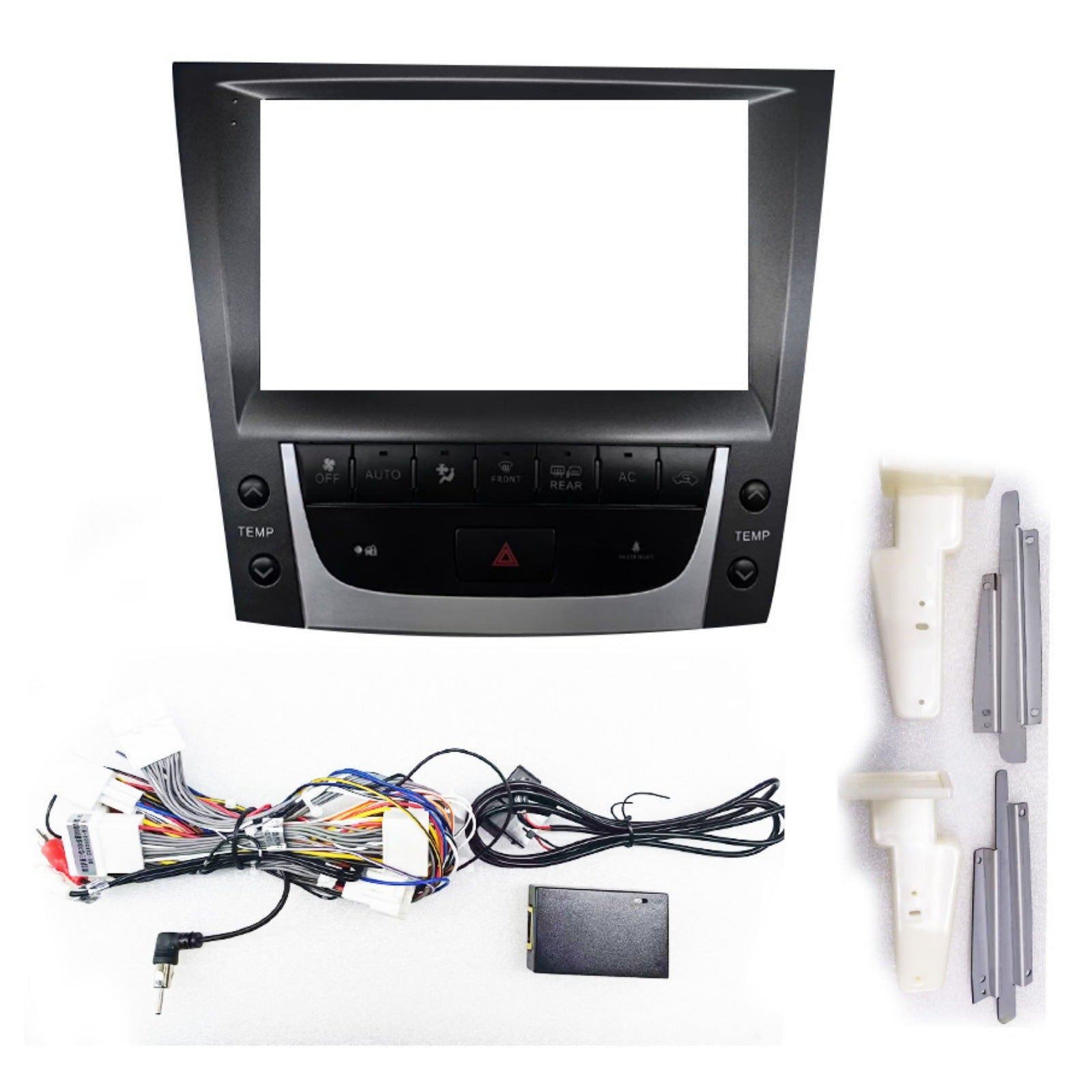 Versatile trim kit compatible with 2004-2011 lexus gs 9inch center console navigation dvd upgrade bezel