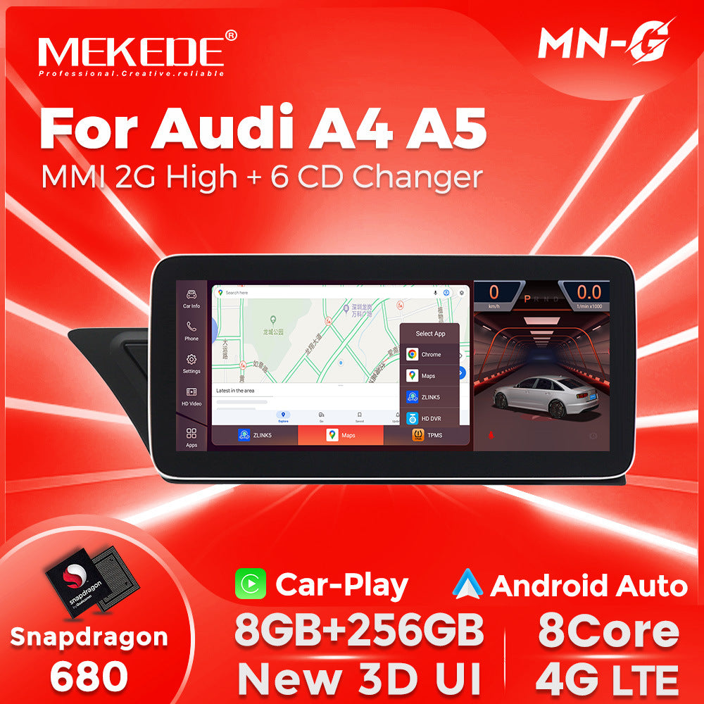 Suitable for a4l/a5 2007-2009 mmi 2g 6 disc version, original car screen upgrade to large screen navigation