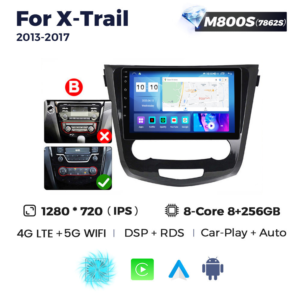Suitable for 14 nissan x-trail rogue android large screen navigator carplay