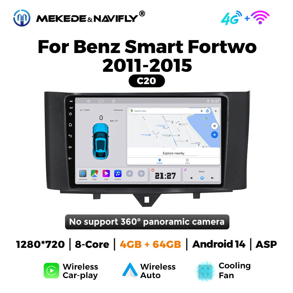 Applicable to Mercedes-Benz smatr Fortwo 2011-2015 Android large screen central control car navigation radio screen