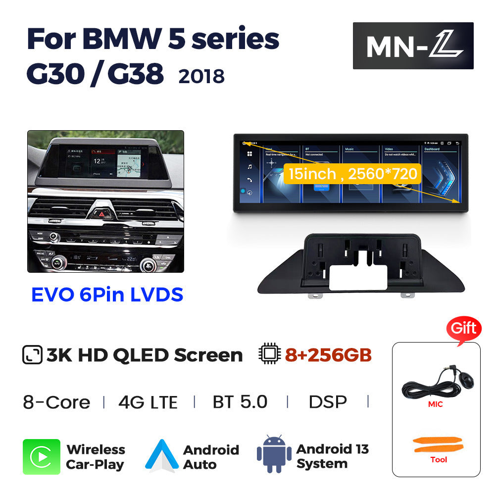 Suitable for bmw 5 series bmw 5 series g30 g38 evo 15inch upgraded large screen android navigator