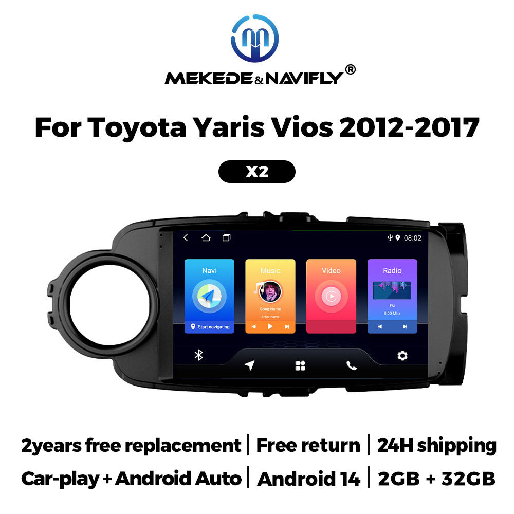 Compatible with Toyota Yaris Vios 2012-2017 Android in-car GPS navigation in-car MP5 Bluetooth player