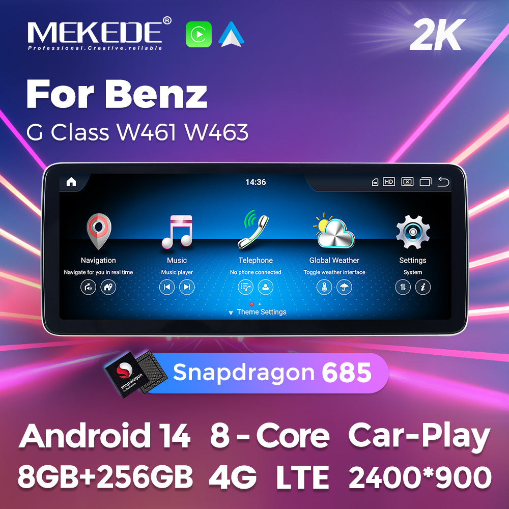 Applicable to Mercedes-Benz G-Class G350 G500 G63 W461 463 Android large screen central control navigation Bluetooth Carplay