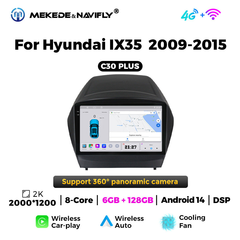 Applicable to modern IX35 09-15 Android large screen central control car navigation radio screen Bluetooth Carplay