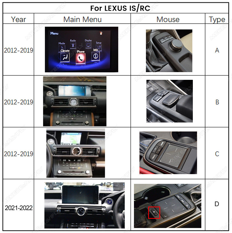 Suitable for lexus is rc 2013-2022 lexus is restoration large screen android smart navigator