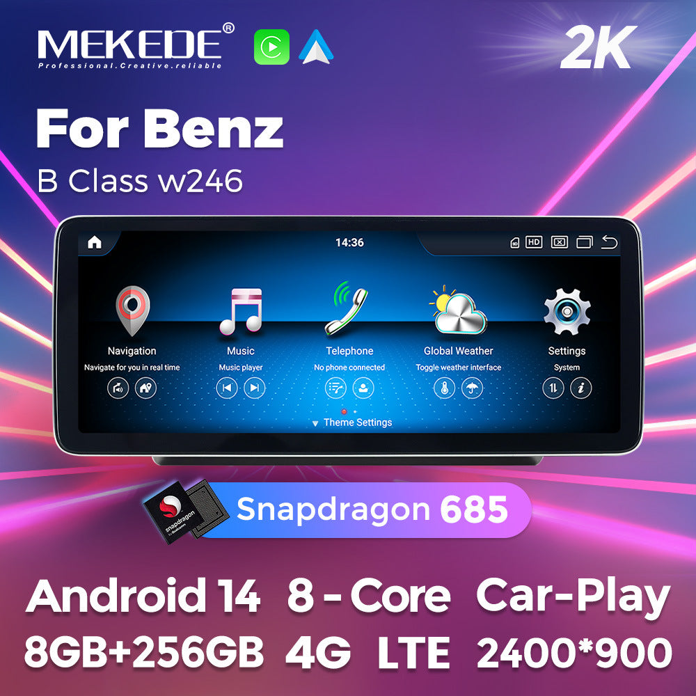 Compatible with Mercedes-Benz B-Class W245 W246 B200 Android large screen central control in-car navigation, Bluetooth CarPlay