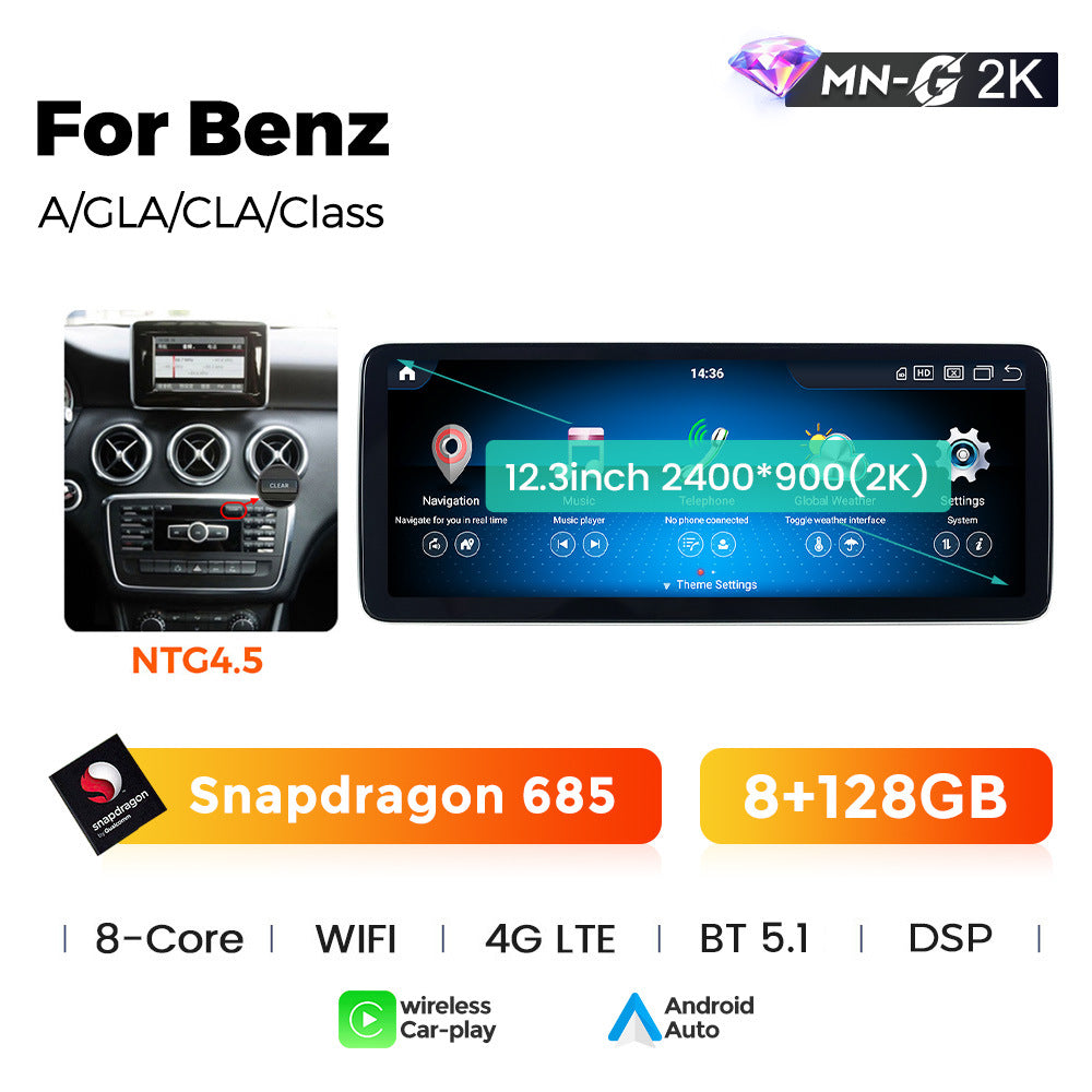 Applicable to Mercedes-Benz A-class CLA-class GLA-class W176X156 Android large-screen central control car navigation Bluetooth Carplay