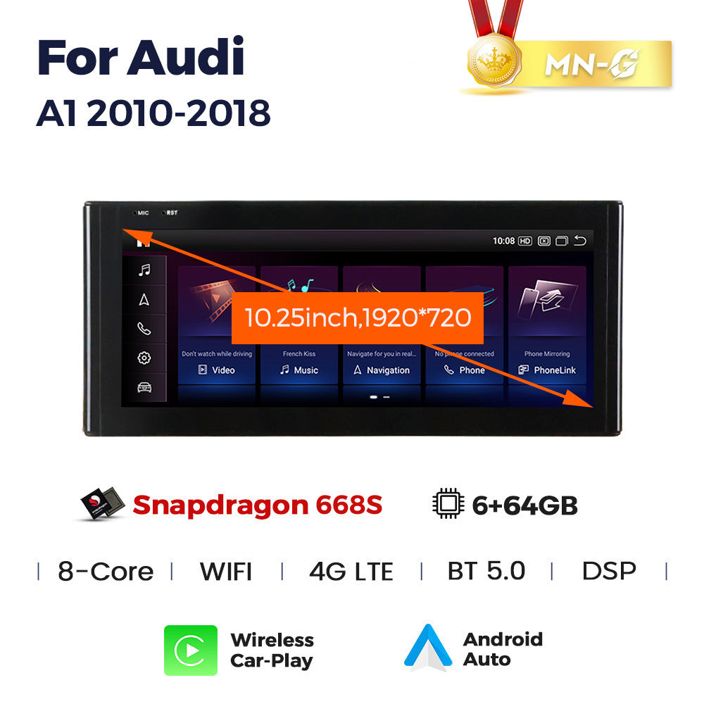 Suitable for audi a1 2010-2018, original car screen upgrade to large screen navigation, qualcomm snapdragon chipset