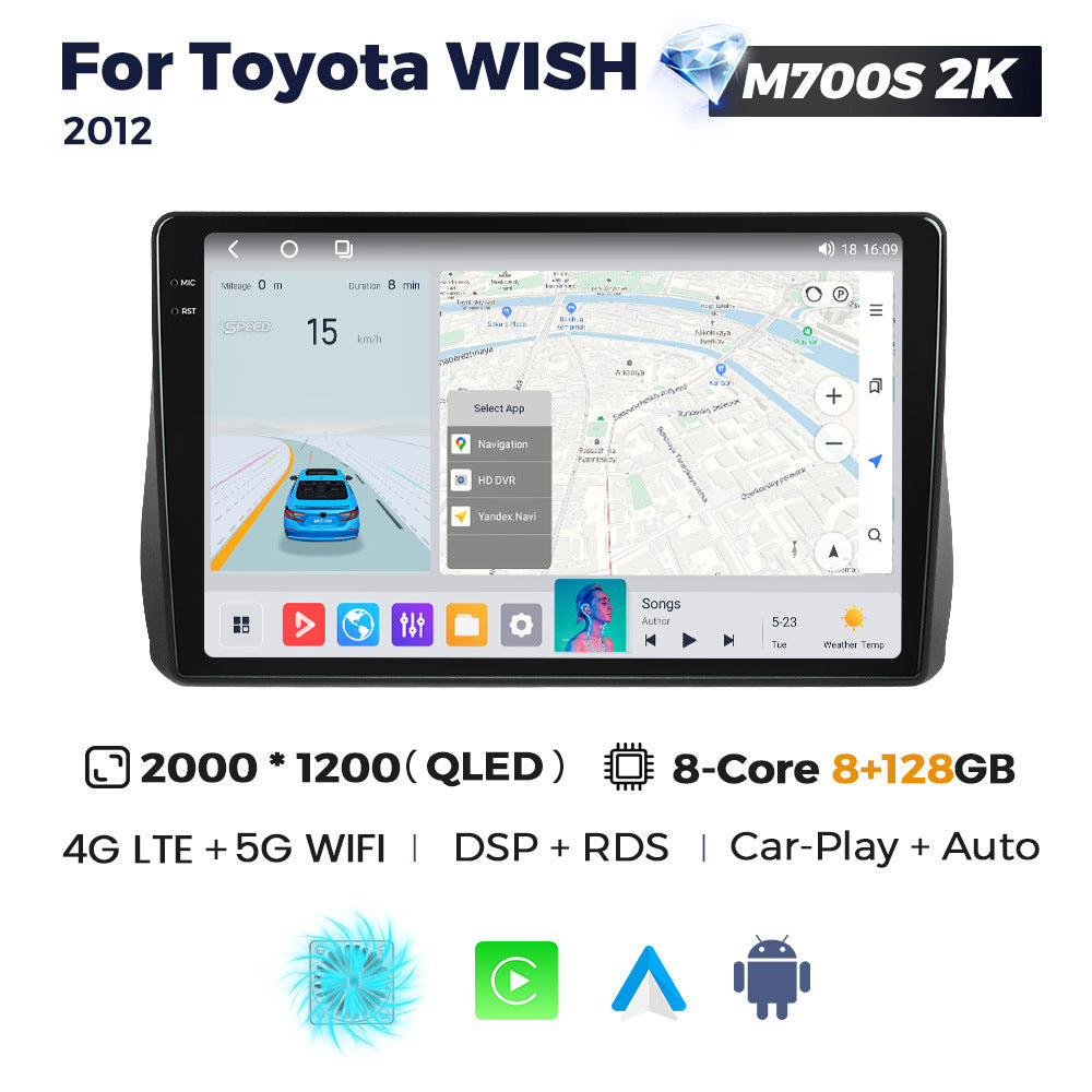 Compatible with Toyota Wish 2012-2016 Android Large-Screen Central Control Navigation Radio Bluetooth CarPlay