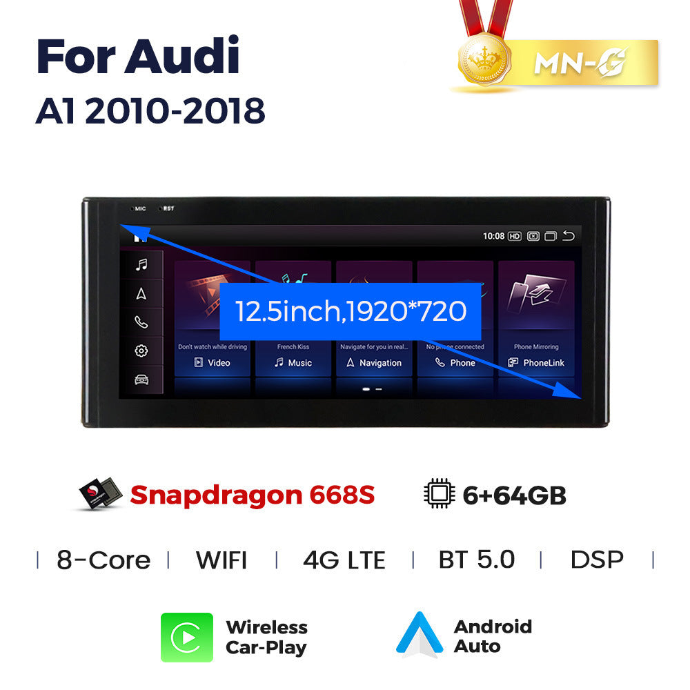 Suitable for audi a1 2010-2018, original car screen upgrade to large screen navigation, qualcomm snapdragon chipset
